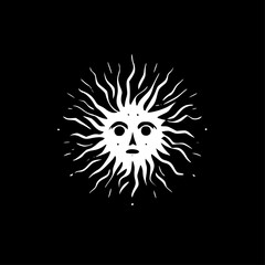 Sun - Black and White Isolated Icon - Vector illustration