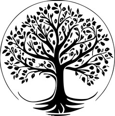 Obraz premium Tree of Life - Minimalist and Flat Logo - Vector illustration