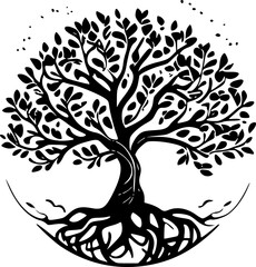 Tree of Life - Minimalist and Flat Logo - Vector illustration