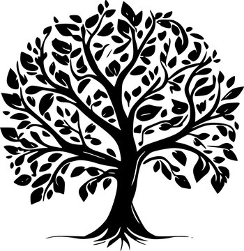 recommend clip art: Tree of Life | Black and White Vector illustration