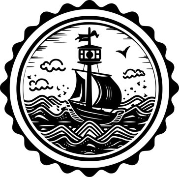 Nautical - Minimalist and Flat Logo - Vector illustration