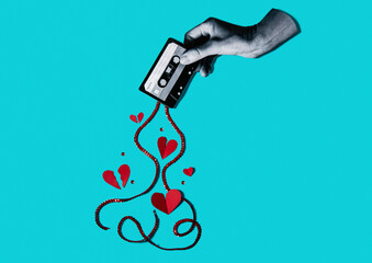 Heartbreak music collage