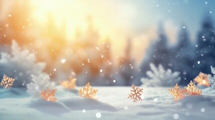 Fototapeta na wymiar Beautiful hello winter background. Illustration AI Generative.
