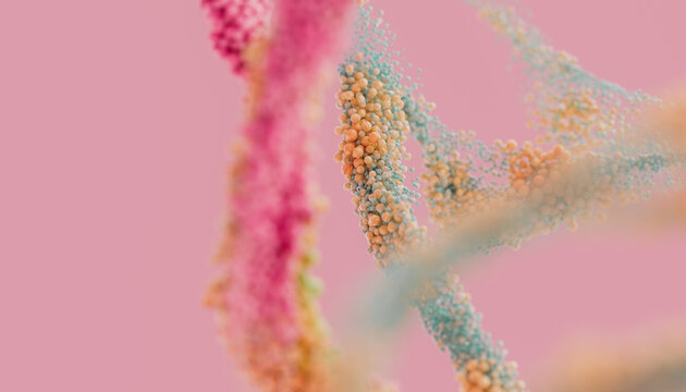 multicolored particles