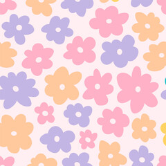 Floral pattern in the style of the 70s 