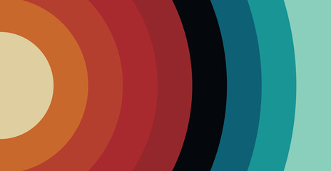 circle section palette Retro vintage color wallpaper background Vector Art