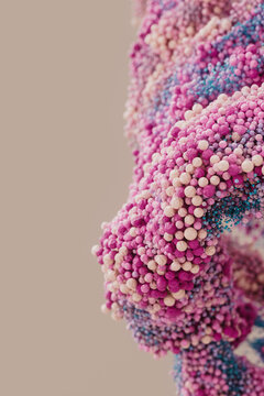 multicolored particles