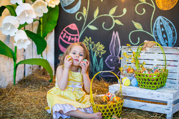 Beautiful girl in white dress standing on bed