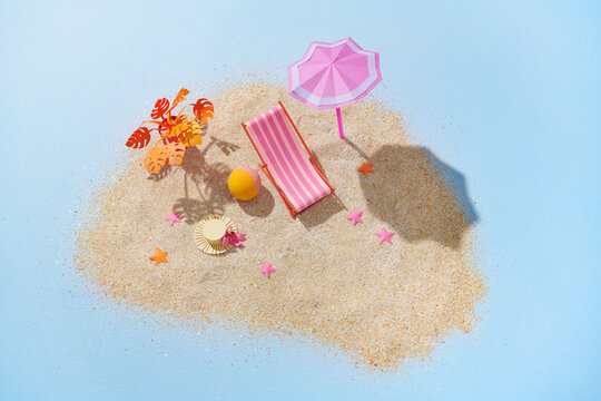 Summer background illustration for beach holiday