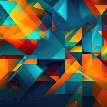 The wallpaper has abstract designs, colors, textures, and a teal-orange background. (Generative AI)