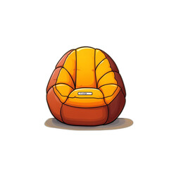 Photoshoot of a Bean Bag Chair as 2d ,illustration,created with Generative AI Technology