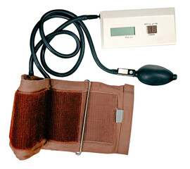 Blood pressure measuring device on an isolated background.