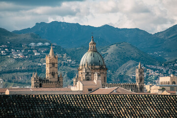 Rooftops in Palermo, Italy in January