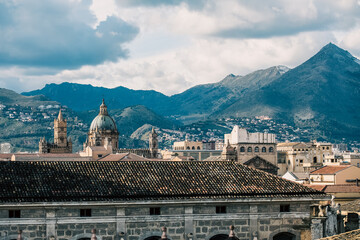 Rooftops in Palermo, Italy in January