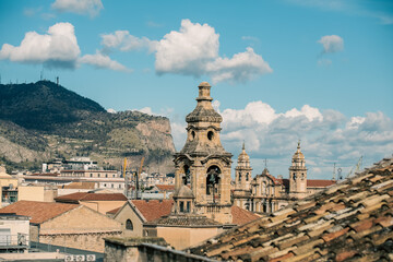 Rooftops in Palermo, Italy in January