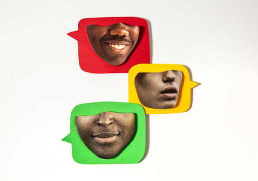 Three anonymous people chatting