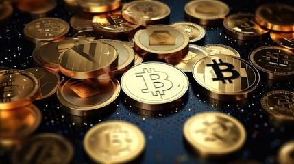 Intricate Illustration of Bitcoin Cryptocurrency Concept - Fueling the Digital Currency Revolution in 16:9 Aspect Ratio