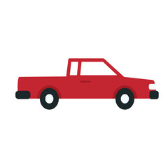 Pickup truck simple icon. Clipart image isolated on white background