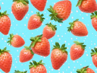 Strawberries background as seamless tile (generative AI)