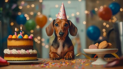 Pawsome Dachshund Party: Celebrating the Birthday of a Cute, Happy Dog