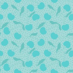 Cartoon summer fruit seamless cherry pattern for wrapping paper and fabrics and linens and kids clothes print