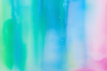 Artistic, abstract blue, red, yellow, violett, rainbow watercolor background with splashes with mist fog effect
