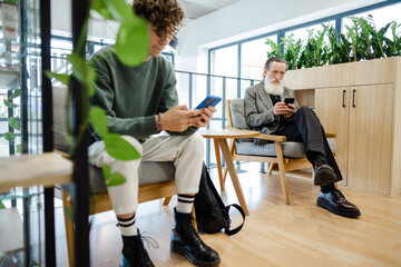 Lounge generation waiting room smartphone technology society centre