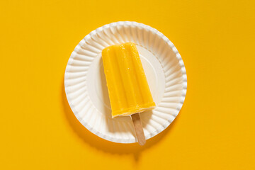 Minimal summer concept with Pineapple fruit popsicle