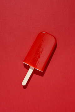 Frozen strawberry natural juice alcoholic popsicles