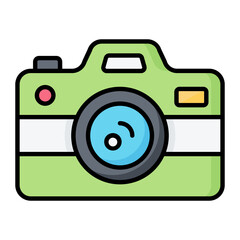 Camera Line Color Icon