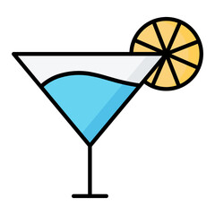 Cocktail Line Color Icon