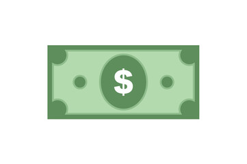 Dollar Bill Money Flat Horizontal Vector Illustration 1