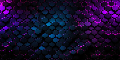 an abstract background of blue, purple and green hexagons, future tech, nanopunk, Generative AI