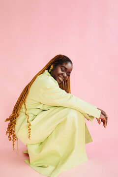 Happy fashionable black woman 