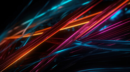 an abstract background with colored lights and colorful beams, Generative AI