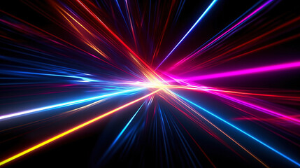 Obraz premium an abstract background with colored lights and colorful beams, Generative AI