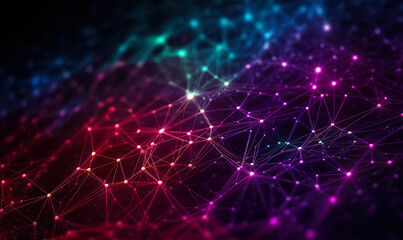 Obraz premium internet, futuristic background with a futuristic style, in the style of intertwined networks, Generative AI