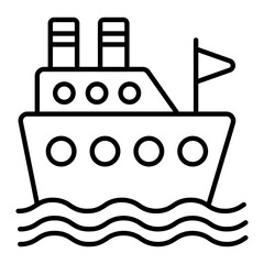 Cruise Thin Line Icon