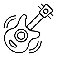 Guitar Thin Line Icon