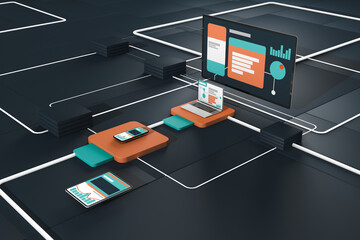 Different technological devices integrated with each other