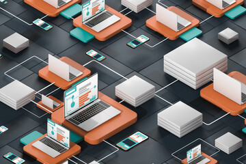 Different technological devices integrated with each other