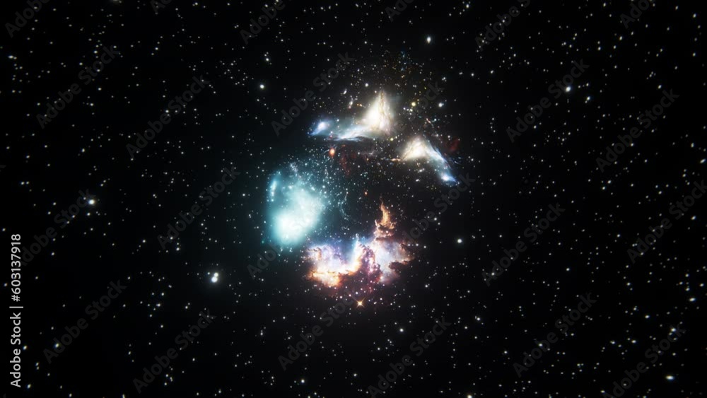 Wall mural embark on journey through the enigmatic. space flight to star field galaxy and nebulae deep space ex