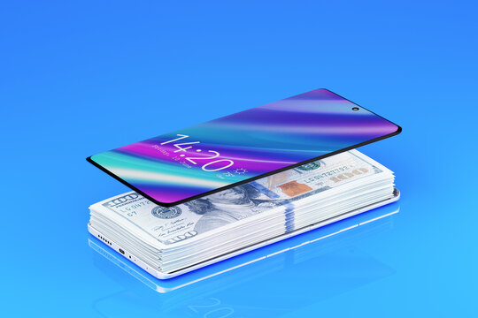 Digital wallet cashless mobile money payment smartphone concept