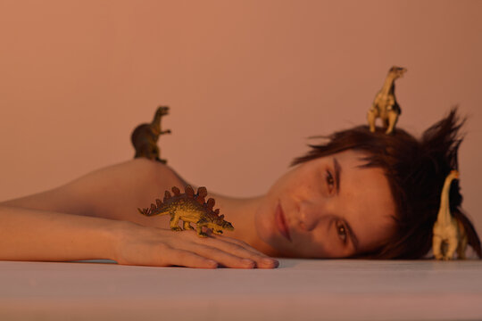 Woman With Dinosaurs