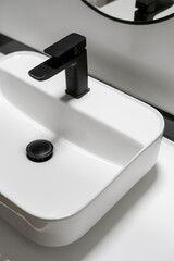 design of washbowl and faucet in hotel washroom