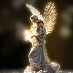 angel, statue, christmas, sculpture, religion, cherub, wings, religious, figurine, decoration, child, art, love, figure, angelic, stone, isolated, candle, wing, holiday, heaven, symbol, generative ai