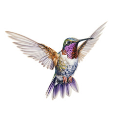 Hummingbird in Flight Isolated Transparent Background, Generative AI