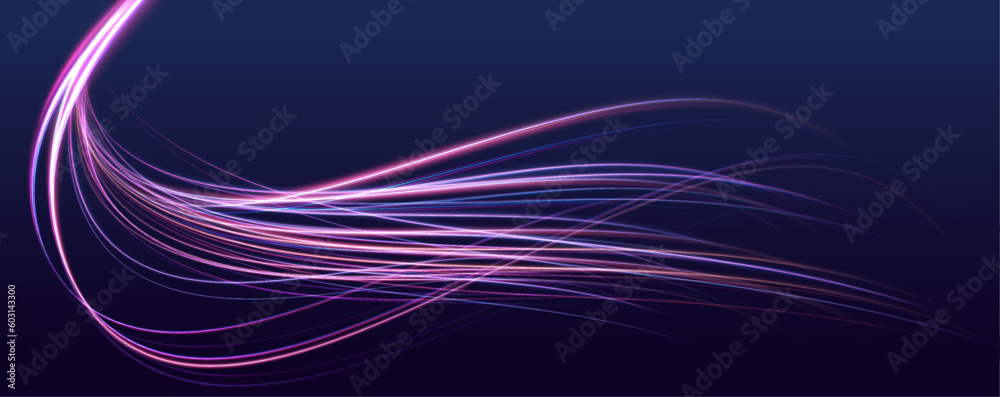 Poster abstract long exposure dynamic speed light trails background. generative ai. abstract neon motion gl