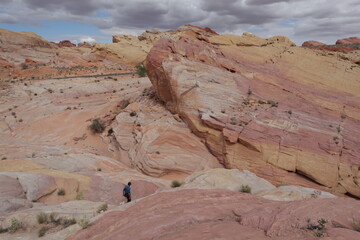 Hiking in Valley of fire in Nevada, USA