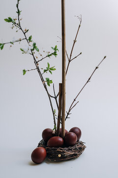 Easter eggs in a basket
